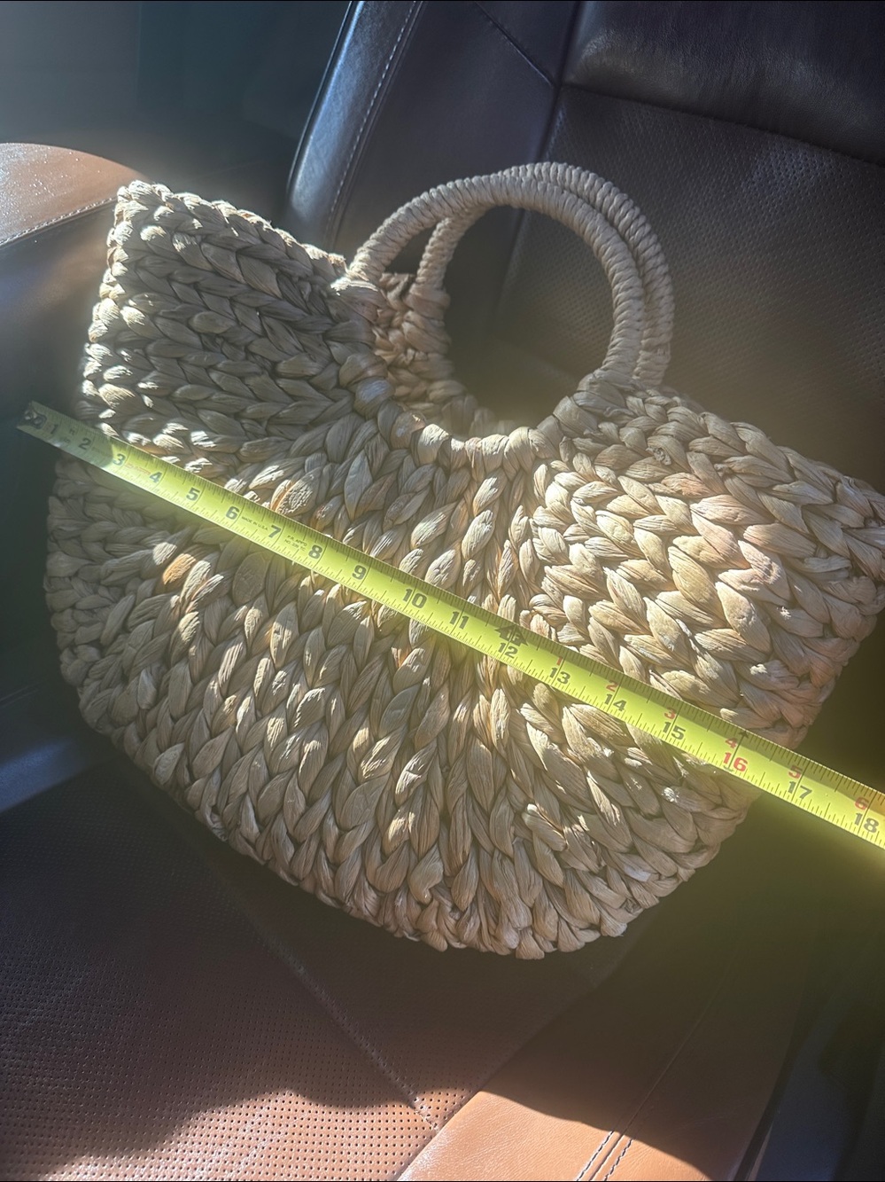 Large Handleheld Straw Tote Bag - Natural - Picture 8 of 12